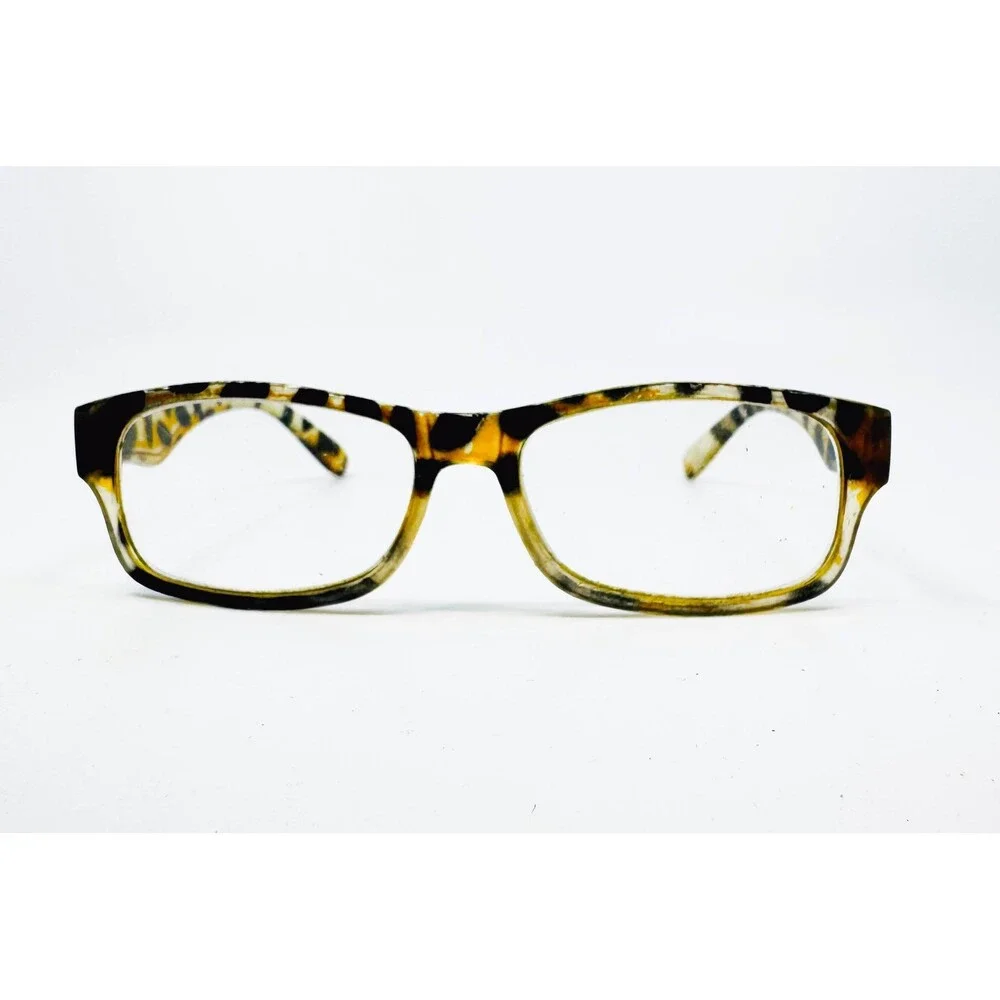 Unbranded Eyeglasses Women Animal Print Yellow Black Square Frames 41586